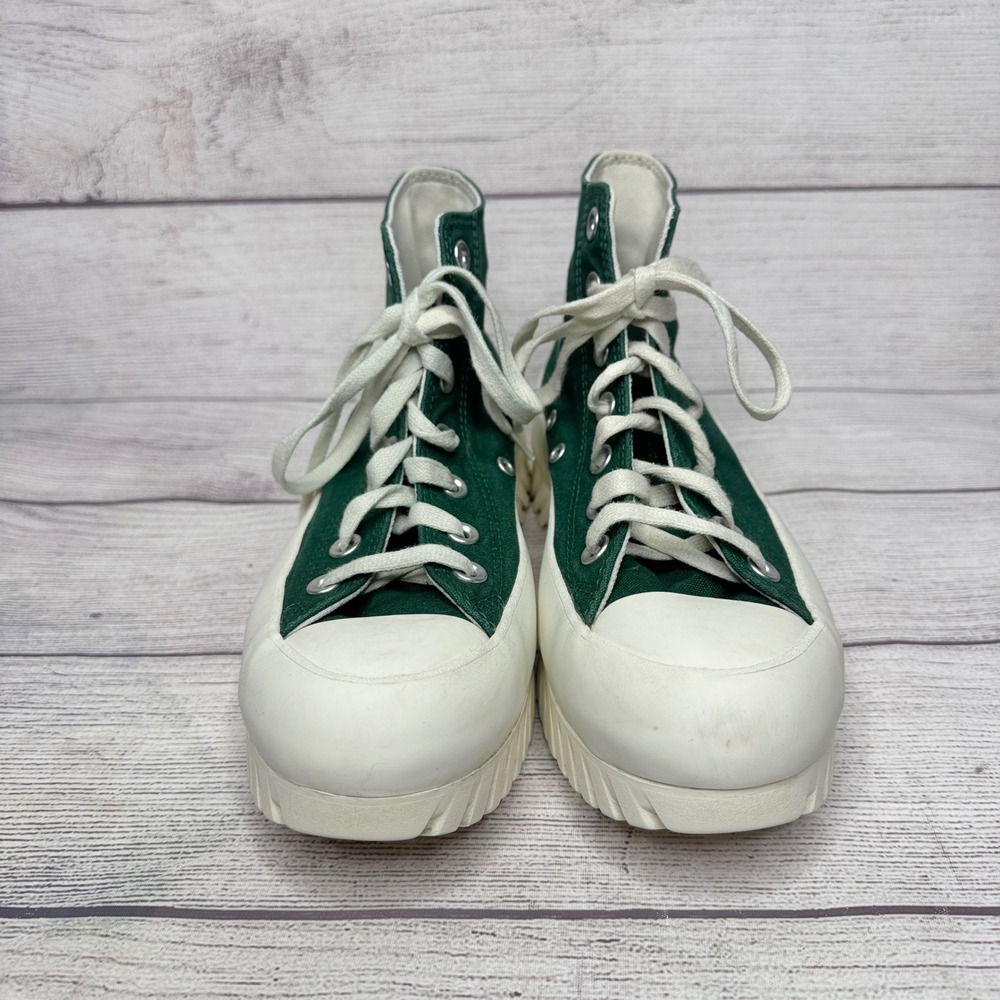 Converse Chuck Taylor All Star Lugged 2.0 High Top Green White Platform Shoes - Picture 5 of 8